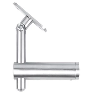 Support de main courante pour tube carré, à fixer sur tube carré, réglable en hauteur, articulé, inox (AISI 304)