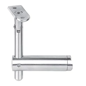 Support de main courante pour tube rond, à fixer sur tube rond, réglable en hauteur, articulé, inox (AISI 304), différentes dimensions