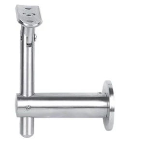 Support de main courante pour tube rond et carré, à fixer sur tube carré, articulé, réglable en hauteur, inox (AISI 304), différentes dimensions