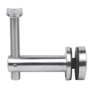 Support de main courante pour tubes ronds et carrés, à fixer sur du verre, réglable en hauteur, inox (AISI 304), différentes dimensions