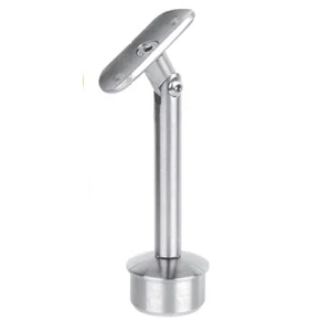 Support de main courante rond, pour tube rond, articulé, inox (AISI 304), différentes dimensions