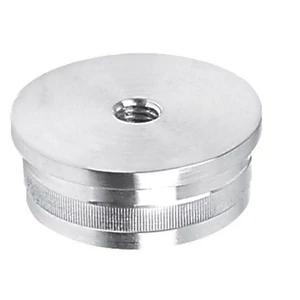 Embout plat pour tube rond avec filetage M8, inox (AISI 304), différentes dimensions