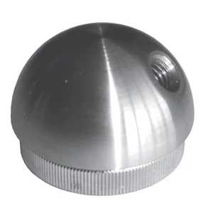 Embout demi-sphérique pour tube rond avec filetage M8, inox (AISI 304), différentes dimensions