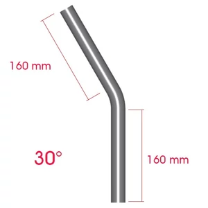 Tube coude à angle 30°, inox (AISI 304)