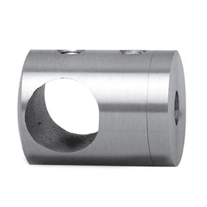 Support de barre avec trou traversant, à fixer sur tube carré, inox (AISI 304), différentes dimensions