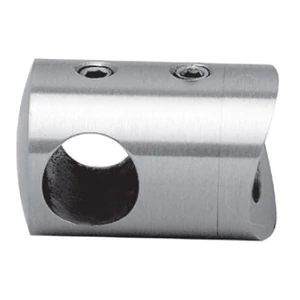 Support de barre avec trou traversant, à fixer sur tube rond, inox (AISI 304), différentes dimensions