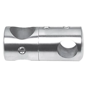 Support de barre avec trou traversant, "twin", inox (AISI 304), différentes dimensions