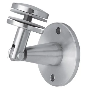 Fixation panneau de verre, pièce murale, rond, inox (AISI 304)
