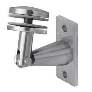 Fixation panneau de verre, pièce murale, rectangulaire, inox (AISI 304)
