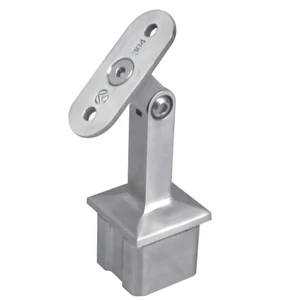 Support de main courante orientable pour tube carré ou rond, inox (AISI 316)