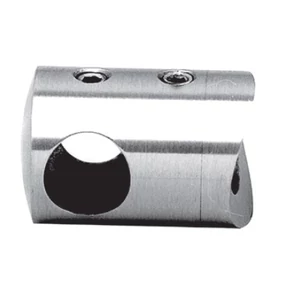 Support de barre avec trou traversant, à fixer sur tube rond, inox (AISI 316), poli miroir, différentes dimensions