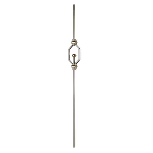 Barreau inox (AISI 304) avec décor en laiton