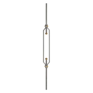 Barreau inox (AISI 304) avec décor en laiton