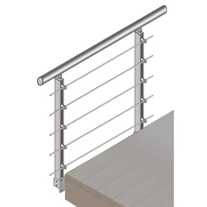 Garde-corps inox avec poteau rectangulaire