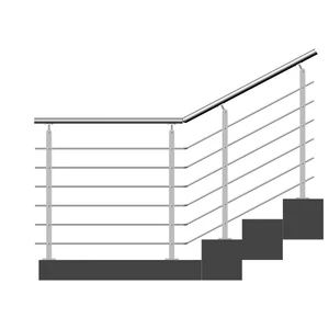 Garde-corps inox avec porte-barres internes