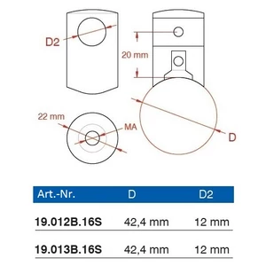 Support de barre avec trou borgne, à fixer sur tube rond, inox (AISI 316), différentes dimensions