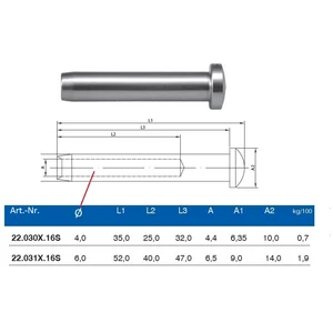 Embout pour tendeur de câble, inox (AISI 316), différentes dimensions