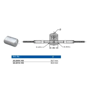 Support de câble avec filetage intérieur des deux côtés (gauche et droite), différentes dimensions, pour tube rond, inox (AISI 316), différentes dimensions