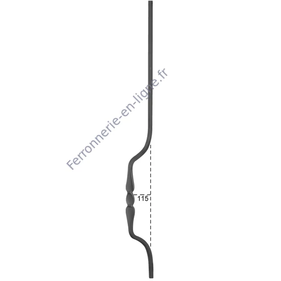 accessoire de ferronnerie, barreau en fer forgé