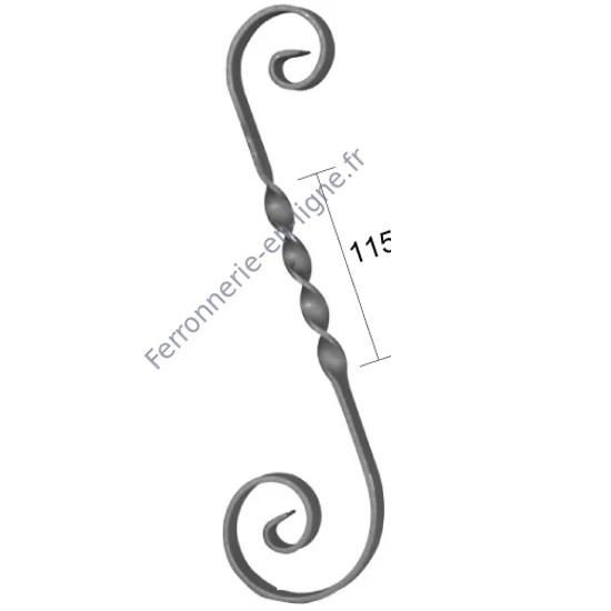 accessoire de ferronnerie, volute en fer forgé