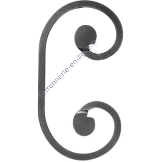 accessoire de ferronnerie, volute en fer forgé