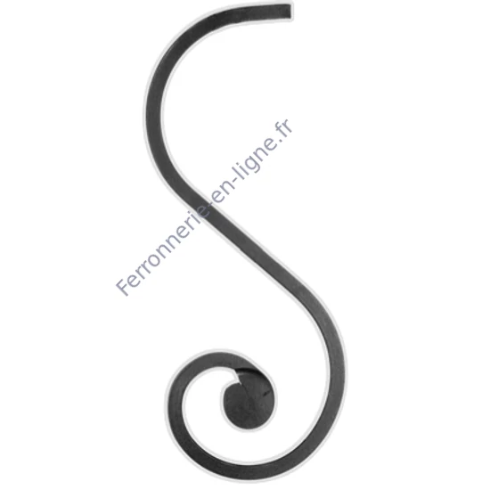 accessoire de ferronnerie, volute en fer forgé