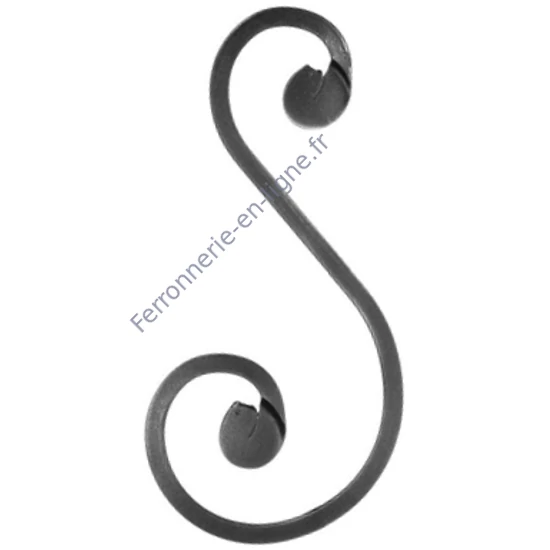accessoire de ferronnerie, volute en fer forgé