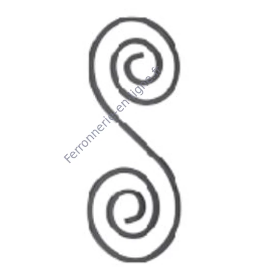accessoire de ferronnerie, volute en fer forgé