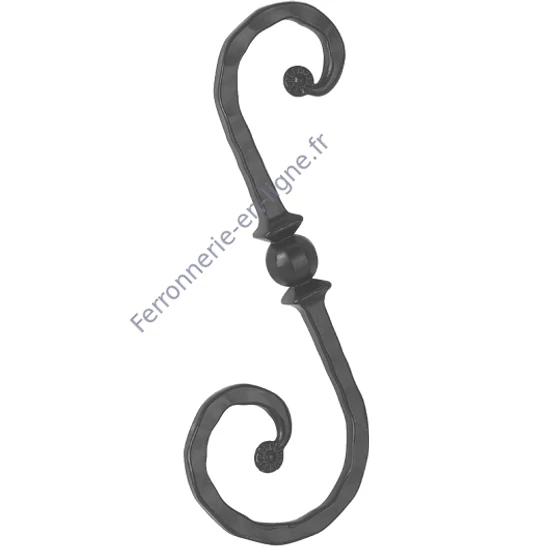 accessoire de ferronnerie, volute en fer forgé