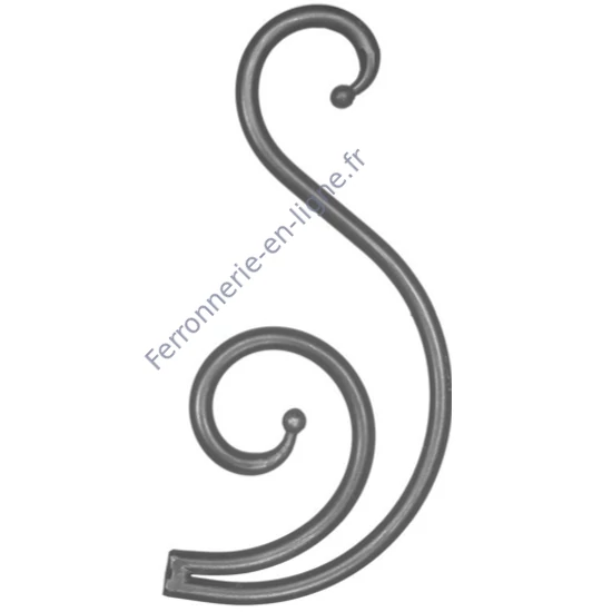 accessoire de ferronnerie, volute en fer forgé