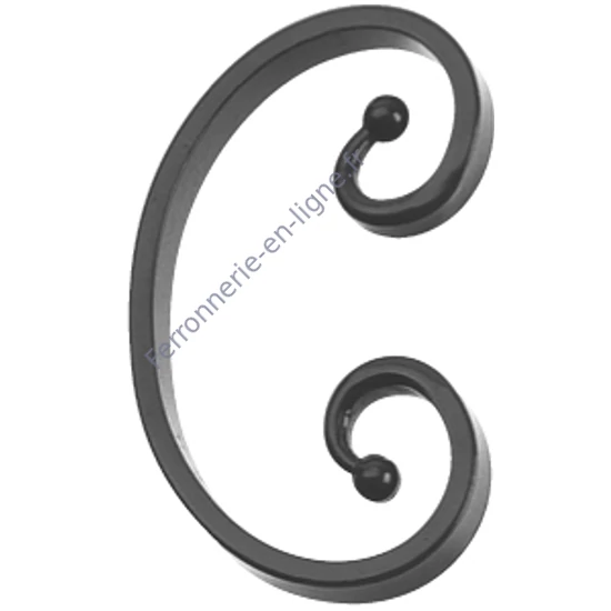accessoire de ferronnerie, volute en fer forgé