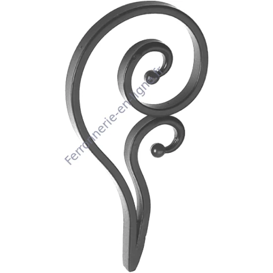 accessoire de ferronnerie, volute en fer forgé