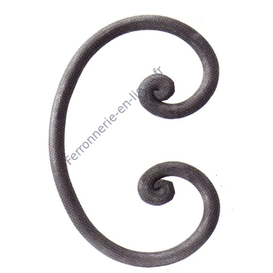 accessoire de ferronnerie, volute en fer forgé