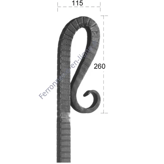 Pointe de lance en fer forgé, épais, différentes dimensions
