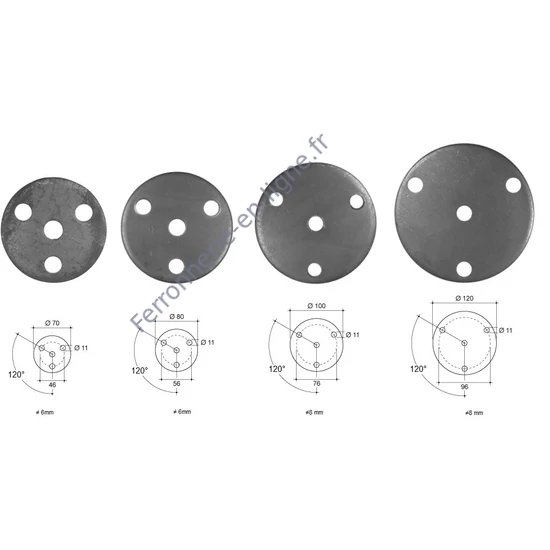 Platine, différentes dimensions