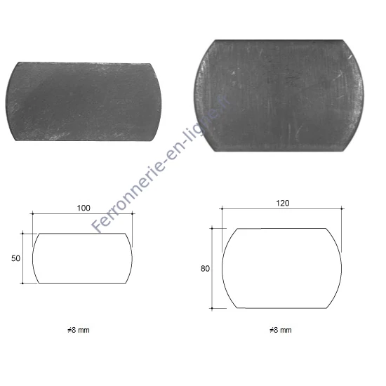 Platine, différentes dimensions