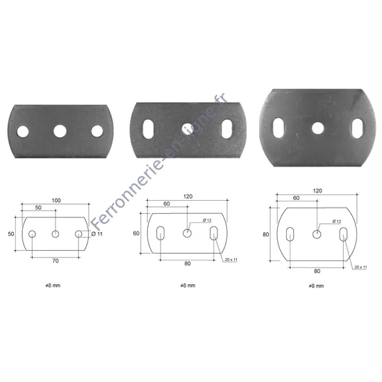 Platine, différentes dimensions