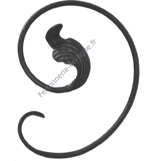 accessoire de ferronnerie, volute en fer forgé