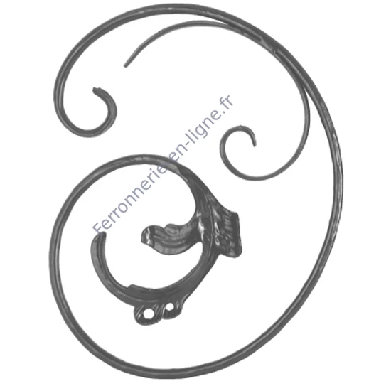 accessoire de ferronnerie, volute en fer forgé