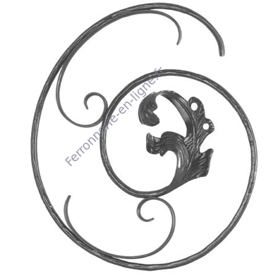 accessoire de ferronnerie, volute en fer forgé