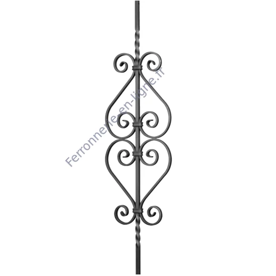 accessoire de ferronnerie, barreau en fer forgé