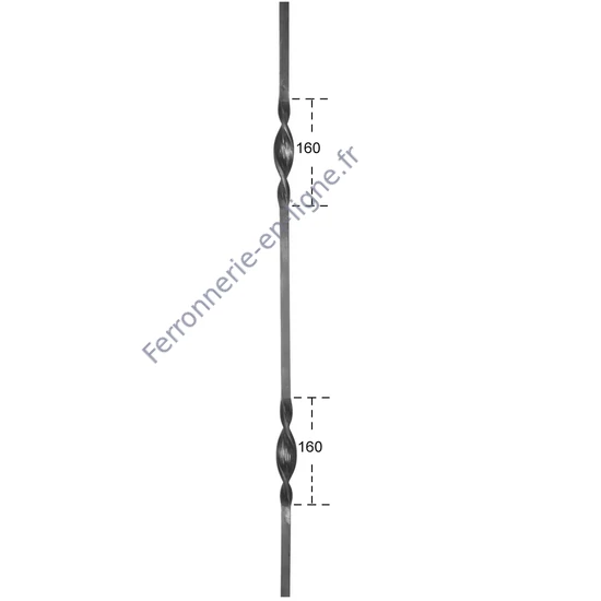 accessoire de ferronnerie, barreau en fer forgé
