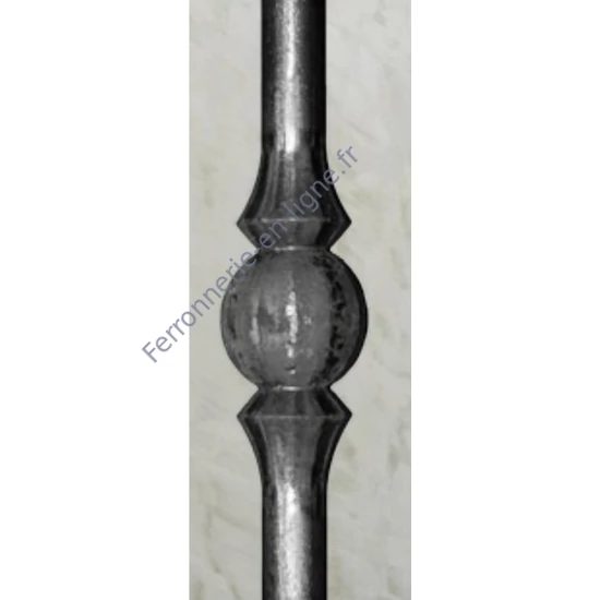 Barreau en fer forgé, profil rond lisse, différentes dimensions et pointes de lance