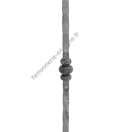Barreau en fer forgé, profil carré forgé, différentes dimensions et pointes de lance