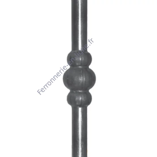 Barreau en fer forgé, profil rond lisse, différentes dimensions et pointes de lance