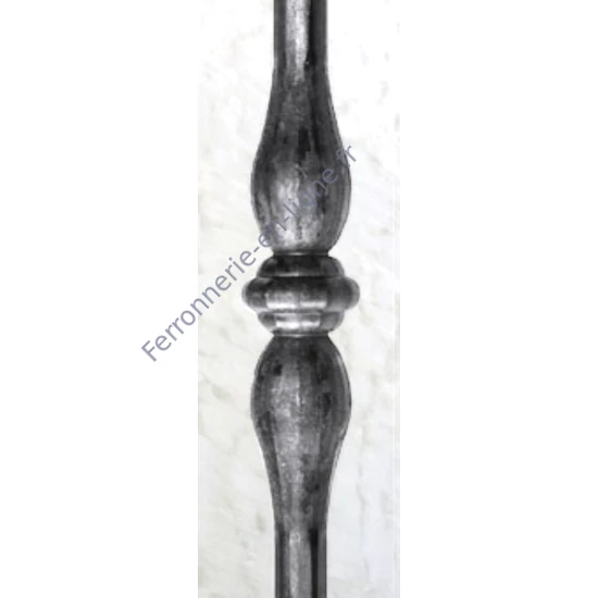 Barreau en fer forgé, profil rond lisse, différentes dimensions et pointes de lance