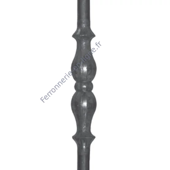 Barreau en fer forgé, profil rond forgé, différentes dimensions et pointes de lance
