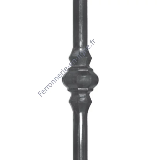 Barreau en fer forgé, profil rond lisse, différentes dimensions et pointes de lance
