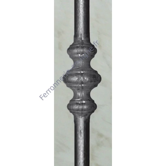 Barreau en fer forgé, profil rond lisse, différentes dimensions et pointes de lance