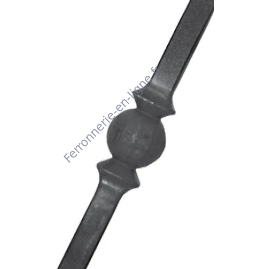 Barreau de balcon, barreau galbé en fer forgé, profil carré, différentes dimensions et fers de lance